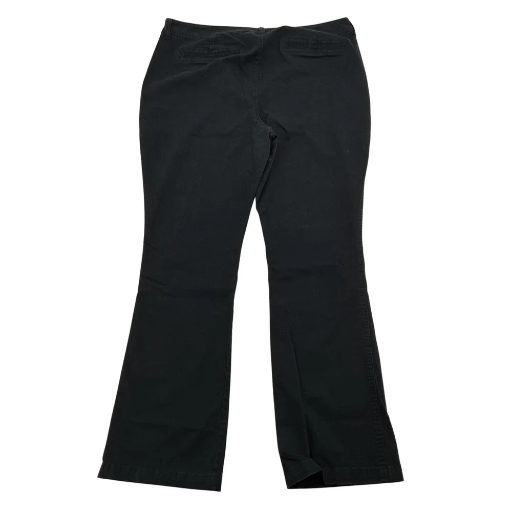 Old Navy Bootcut Khaki Pants Womens 16 Regular Black Mid Rise Stretch Workwear